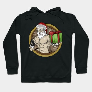 Funny Santa Claus as a Bodybuilder Hoodie